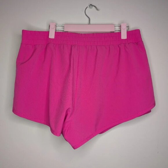 Calvin Klein  2 in 1 Running Dolphin Shape Athletic Shorts Hot Pink XL - Picture 2 of 9